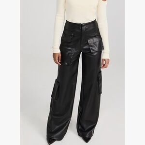AFRM faux leather Black Cargo Pants for Women